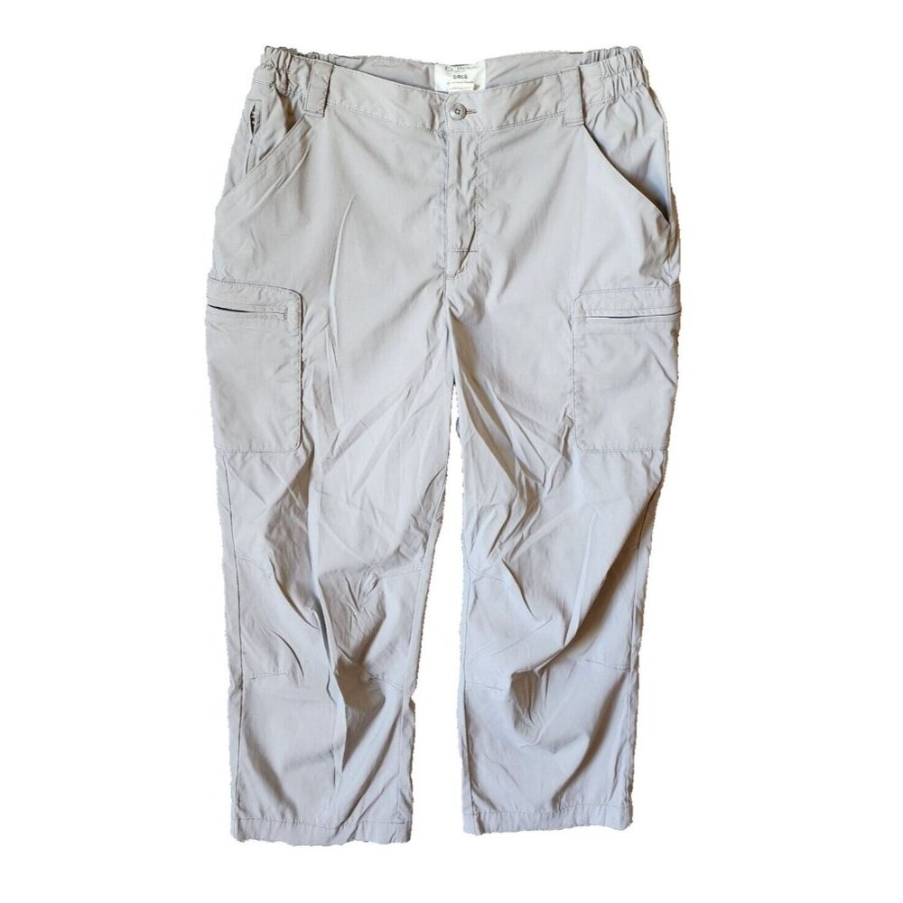 LL Bean Women's Tropicwear Capri Cargo Pants Gray Outdoor Casual Gorpcore Size S